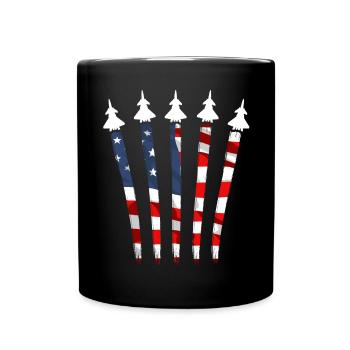 Amérique patriotique États-Unis Drapeau 4 juillet Américain - Mug uni - noir - Devant