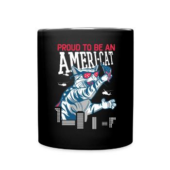 Proud To Be An Ameri-cat America 4th Of July - Full Colour Mug - black - Front