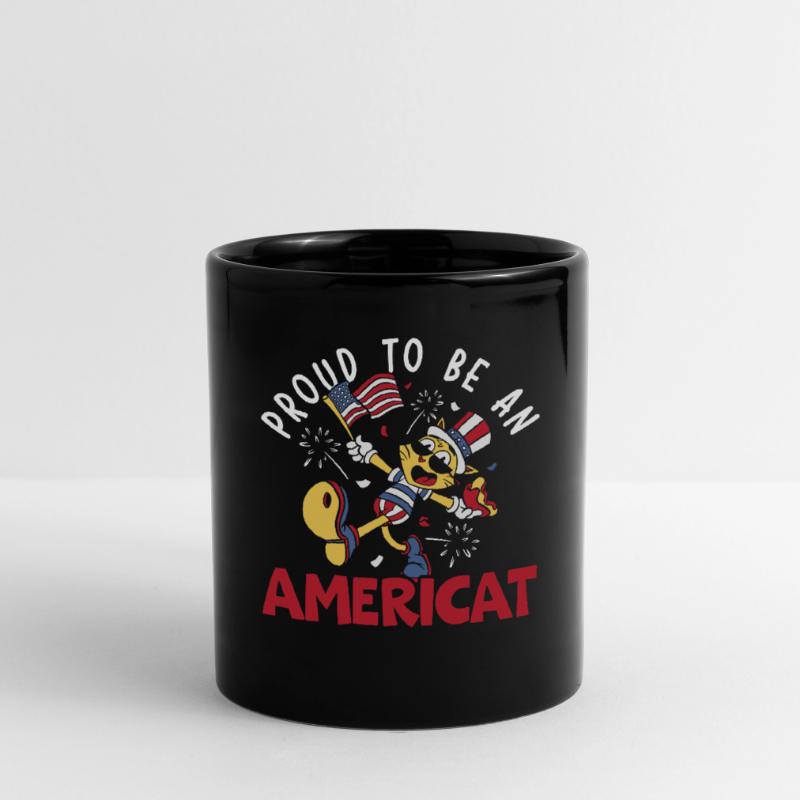 Fier d’être une Amérique Ameri-cat 4 juillet Mug uni
