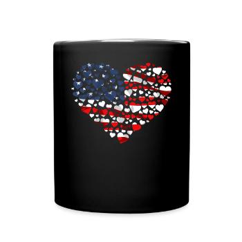 Amérique patriotique États-Unis Drapeau 4 juillet Américain - Mug uni - noir - Devant