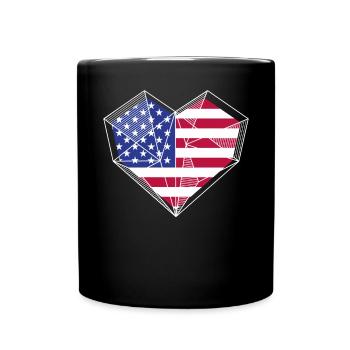 Amérique patriotique États-Unis Drapeau 4 juillet Américain - Mug uni - noir - Devant