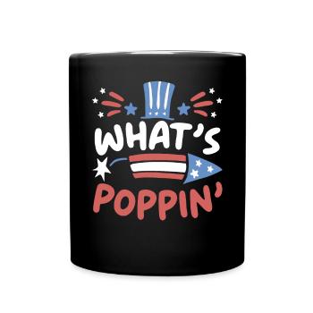 Was ist Poppin America USA Patriotic 4. Juli - Tasse einfarbig - Schwarz - Vorne