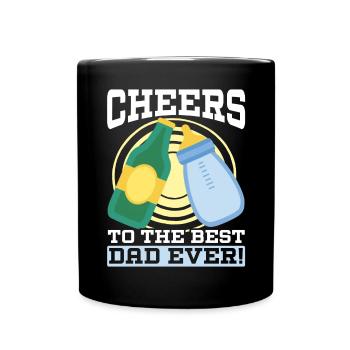 Fathers Day Papa Best Dad Ever Fatherhood Daddy - Full Colour Mug - black - Front