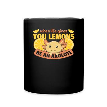 Axolotl Lemon Summer Yellow Axolotl - Full Colour Mug - black - Front