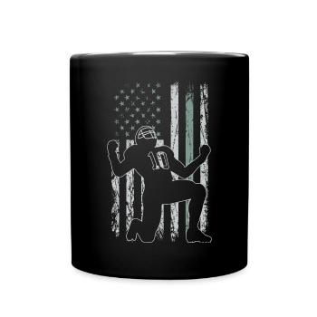 American Football Retro USA Flag 4th of July - Full Colour Mug - black - Front