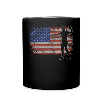 Gaming Retro USA Flagge Videogames 4th of July - Tasse einfarbig - Schwarz - Vorne
