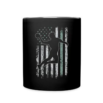 Handball Retro USA Flag Ballsport 4 juillet - Mug uni - noir - Devant