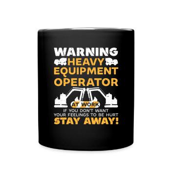 Construction machinery operator Excavator driver Excavator driver Construction workers - Full Colour Mug - black - Front