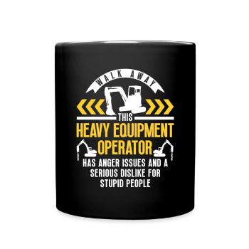 Construction machinery operator Excavator driver Excavator driver Construction workers - Full Colour Mug - black - Front