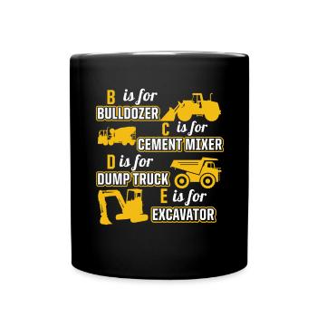 Construction machinery operator Excavator driver Excavator driver Construction workers - Full Colour Mug - black - Front