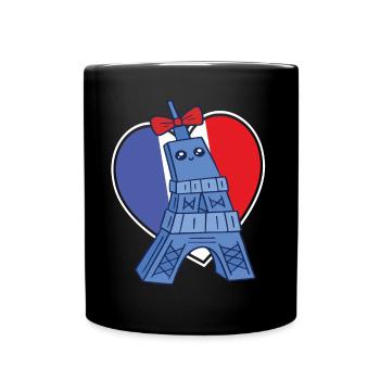 Eiffelturm Souvenir französisches Herz Paris Frank - Tasse einfarbig - Schwarz - Vorne