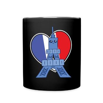 Eiffelturm Herz Frankreich Souvenir Kawaii Paris - Tasse einfarbig - Schwarz - Vorne