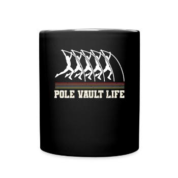 Vintage Retro Stabhochsprung Shirt Pole Vault Life - Full Colour Mug - black - Front