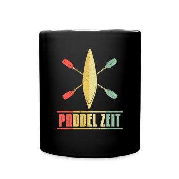 Paddel Zeit Shirt Geschenk Kajak Fahrer - Tasse einfarbig - Schwarz - Vorne