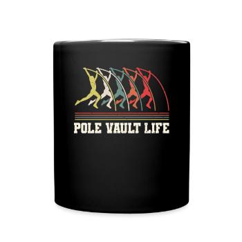 Vintage Retro Stabhochsprung Chemise Pole Vault Life - Mug uni - noir - Devant