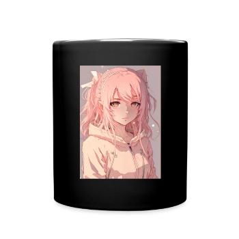 Anime Girl Waifu Esthétique Japonaise Kawaii Otaku - Mug uni - noir - Devant