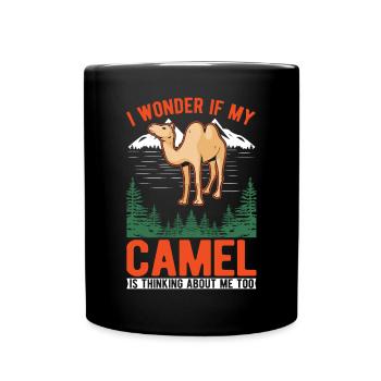 Kamel Geschenk Dromedar Camel Großkamel - Tasse einfarbig - Schwarz - Vorne