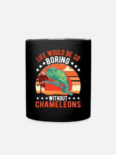 Chamäleon Geschenk Chameleon - Tasse einfarbig - Schwarz