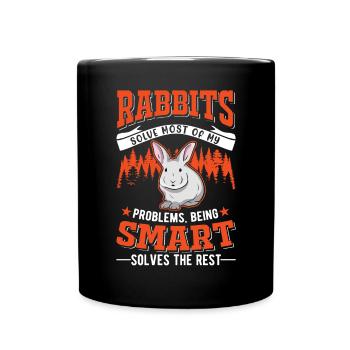 Rabbit Rabbit Rabbit - Full Colour Mug - black - Front