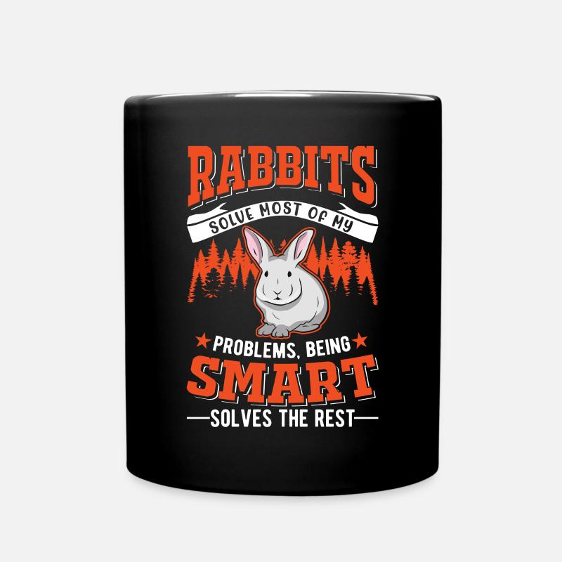 Rabbit Rabbit Rabbit - Full Colour Mug - black