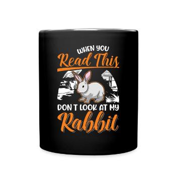 Rabbit Rabbit Rabbit - Full Colour Mug - black - Front