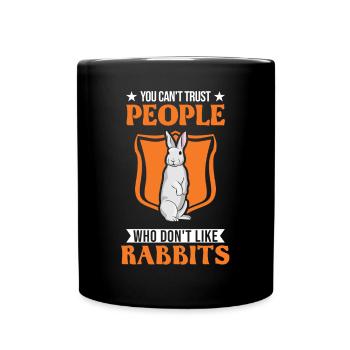 Rabbit Rabbit Rabbit - Full Colour Mug - black - Front