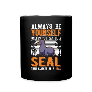Cadeau de phoque Lion de mer Phoque Lion de mer - Mug uni - noir - Devant