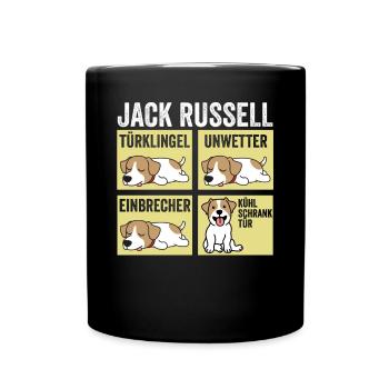 Hund Jack Russell - Tasse einfarbig - Schwarz - Vorne
