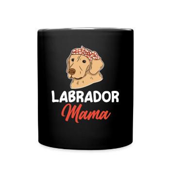 Hund Labrador Mama - Tasse einfarbig - Schwarz - Vorne