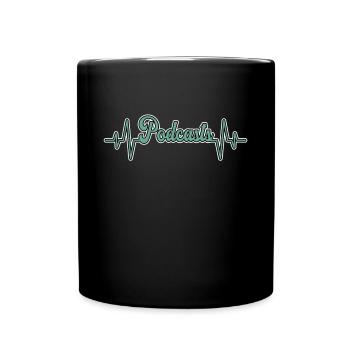 Podcast Herzschlag - Tasse einfarbig - Schwarz - Vorne