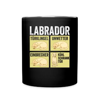Hund Labrador - Tasse einfarbig - Schwarz - Vorne