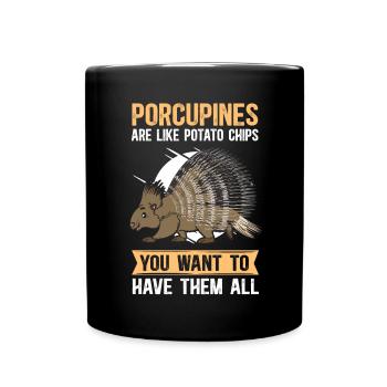 Porc-épic | Cadeau de porc-épic - Mug uni - noir - Devant