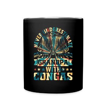 Joueur de conga - Ne sous-estimez jamais grand-père avec Co - Mug uni - noir - Devant