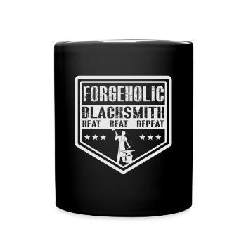 Lustiger Schmied Spruch & Schmieden - Tasse einfarbig - Schwarz - Vorne
