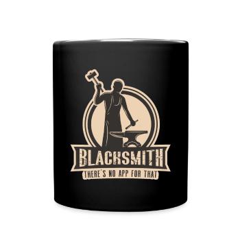 Lustiger Schmied Spruch & Schmieden - Tasse einfarbig - Schwarz - Vorne