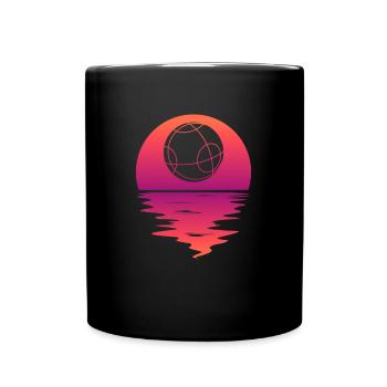 Boccia-Kugel Retro-Sonnenuntergang - Boccia-Kugel - Tasse einfarbig - Schwarz - Vorne