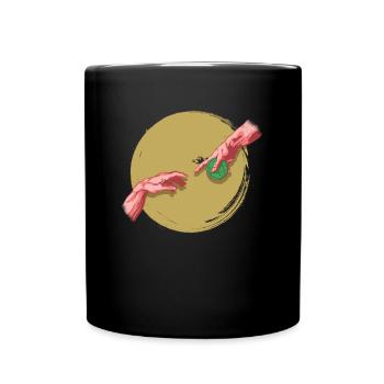 Michelangelos Erschaffung Boccia-Balls - Boccia - Tasse einfarbig - Schwarz - Vorne