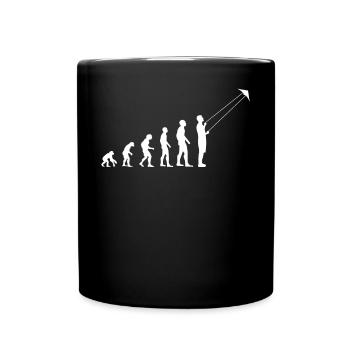 Drachenfliegen Evolution Drachensteigen Geschenk - Tasse einfarbig - Schwarz - Vorne