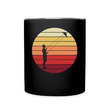 Hang Gliding Kite Flying Retro Gift - Full Colour Mug - black - Front