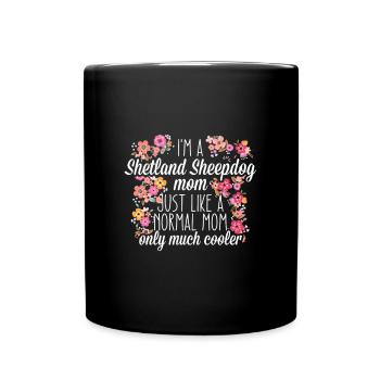 Maman berger Shetland - Mug uni - noir - Devant