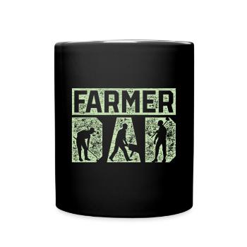 Bauer Papa Landwirt - Tasse einfarbig - Schwarz - Vorne