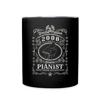 Vintage 2008 Pianist Geburtstag Geschenk Hobby - Tasse einfarbig - Schwarz - Vorne