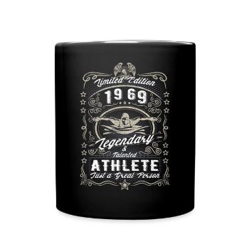 Vintage 1969 Swimmer Birthday Gift Hobby - Full Colour Mug - black - Front