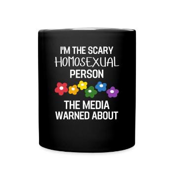Rainbow Flowers Gay Pride Month Gift LGBT - Full Colour Mug - black - Front
