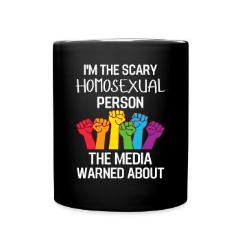Regenbogen Faust Queer Gay Pride Geschenk LGBT - Tasse einfarbig - Schwarz - Vorne