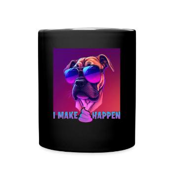 Hunde Spruch Boxer Design für Hundeliebhaber - Tasse einfarbig - Schwarz - Vorne
