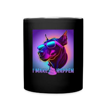 Hunde Spruch Doberman Design für Hundeliebhaber - Tasse einfarbig - Schwarz - Vorne