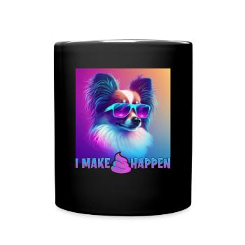 Hunde Spruch Papillon Design für Hundeliebhaber - Tasse einfarbig - Schwarz - Vorne