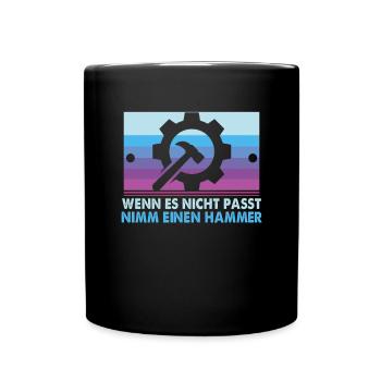 Für Zerspanungsmechaniker CNC Dreher und Fräser - Tasse einfarbig - Schwarz - Vorne