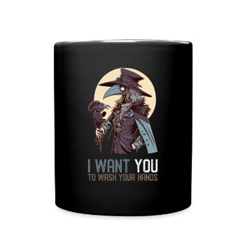 Ich möchte, dass du dir die Hände wäschst - - Tasse einfarbig - Schwarz - Vorne